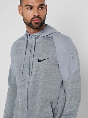 Men’s Nike Dri-FIT Full-Zip Fleece Training Hoodie - Size XXL - Gray